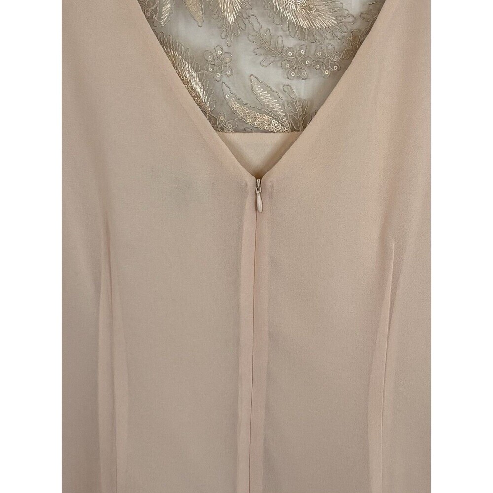 LE BOS Embellished Tier Ruffle Chiffon Dress 20W Light Peach Sleeveless Wedding - Picture 8 of 15